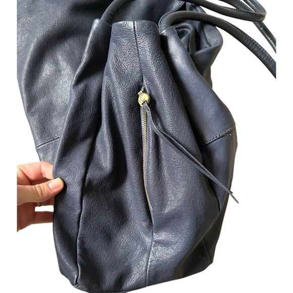 HOBO Prima Soft Leather Tote Shoulder Bag Purse Navy Blue - Picture 9 of 16
